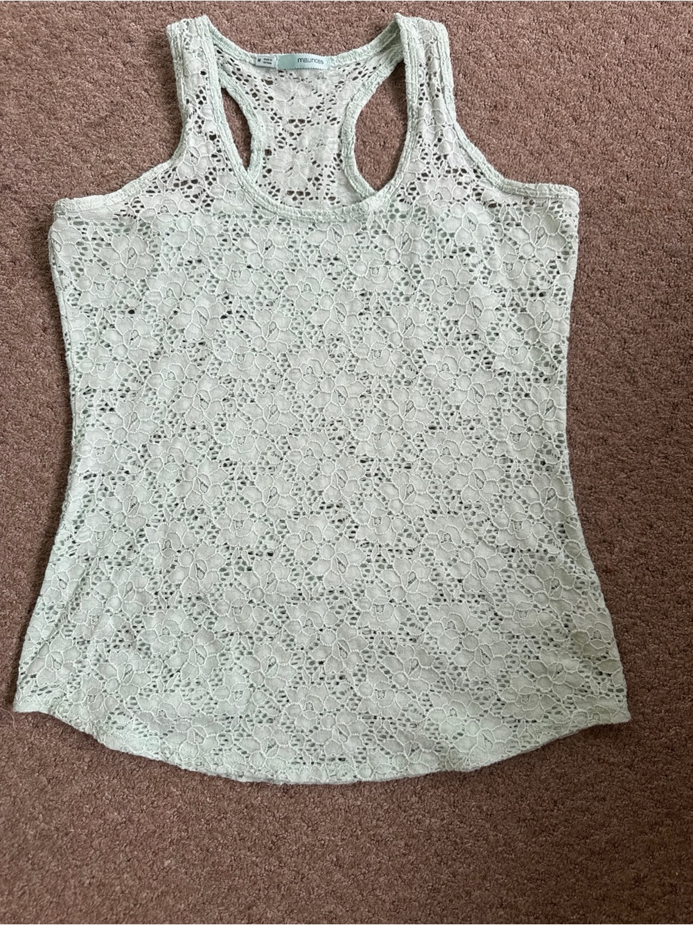 Mudd Lace Racerback Tank Top - Light Mint